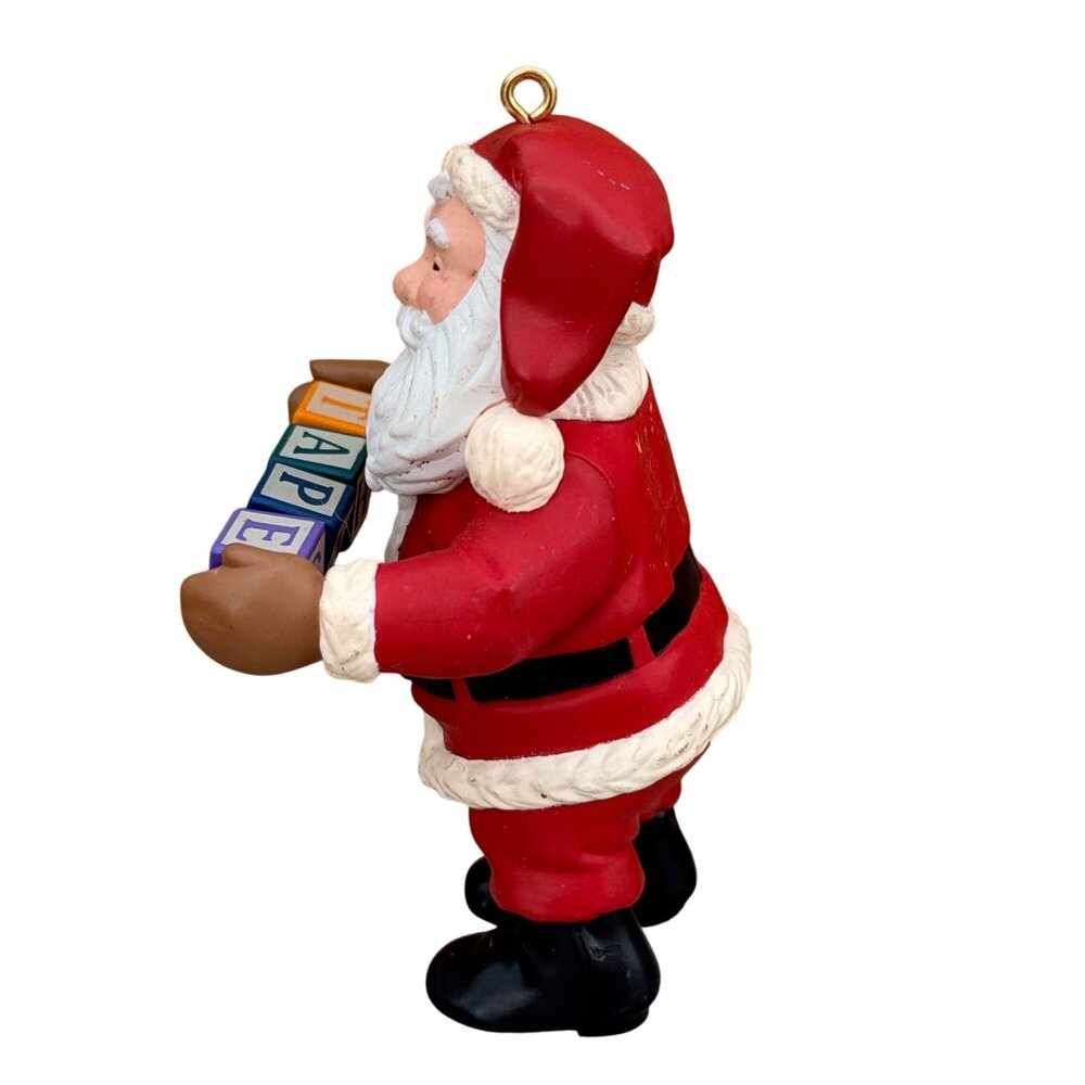 Santa 1999 Hallmark Noel Christmas Ornament Blocks Santa Decor Holiday Season Fu - Picture 2 of 7